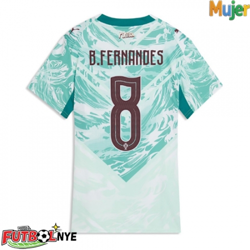Camiseta Portugal Bruno Fernandes #8 Visitante Equipación para mujer Mundial 2026 manga corta
